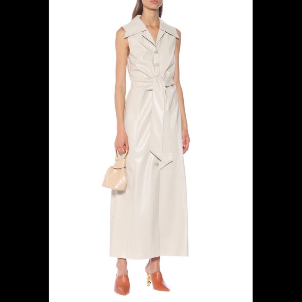 Nanushka Sharma vegan leather dress sz small cream